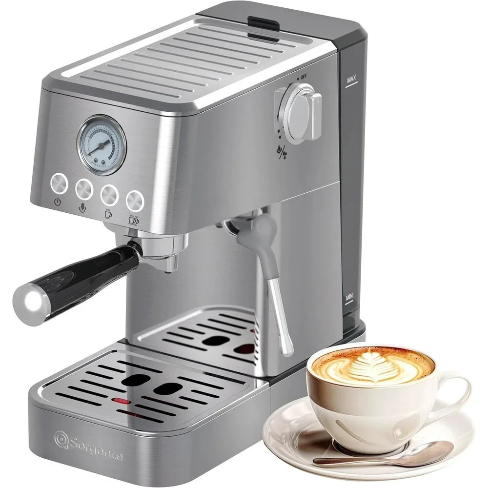 20 Bar Espresso Machine with Milk Frother Stainless Steel Coffee Maker, 1350W Fa